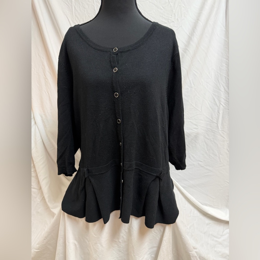 City Chic Black Button-Down Sweater - Picture 2 of 5